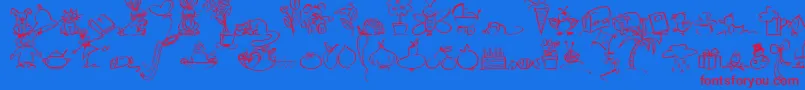 Шрифт WiesbadenSwingDingbats – красные шрифты на синем фоне