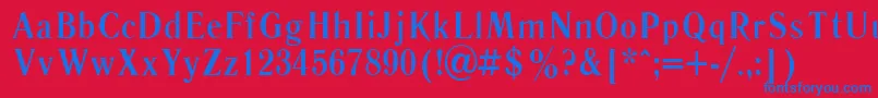 LiteraturnayaBold.001.00190b Font – Blue Fonts on Red Background