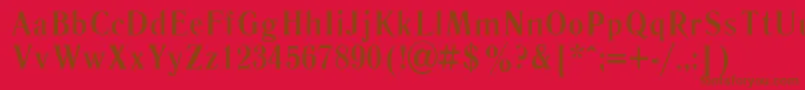 Fonte LiteraturnayaBold.001.00190b – fontes marrons em um fundo vermelho