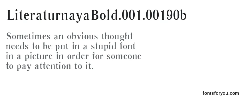 Review of the LiteraturnayaBold.001.00190b Font