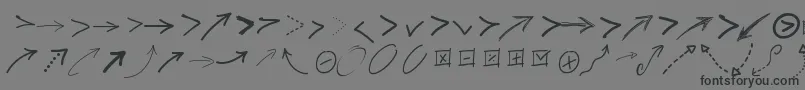 Więcej informacji o czcionce Pwfreearrows Czcionka Pwfreearrows – czarne czcionki na szarym tle