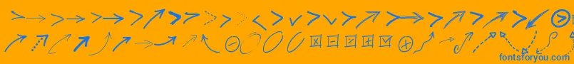 Шрифт Pwfreearrows – синие шрифты на оранжевом фоне