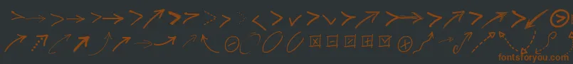 Шрифт Pwfreearrows – коричневые шрифты на чёрном фоне