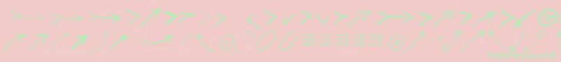 Pwfreearrows Font – Green Fonts on Pink Background