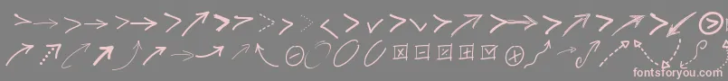 Czcionka Pwfreearrows – różowe czcionki na szarym tle