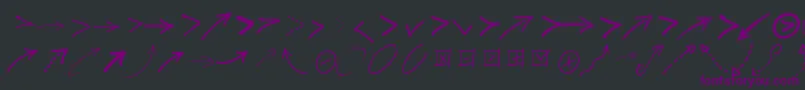 Pwfreearrows Font – Purple Fonts on Black Background