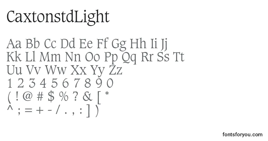 CaxtonstdLightフォント–アルファベット、数字、特殊文字