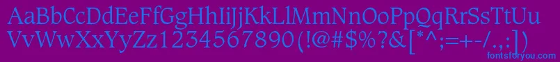 CaxtonstdLight Font – Blue Fonts on Purple Background