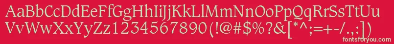 フォントCaxtonstdLight – 赤い背景に緑の文字