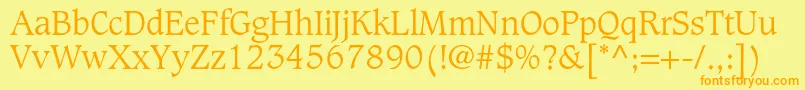 CaxtonstdLight Font – Orange Fonts on Yellow Background