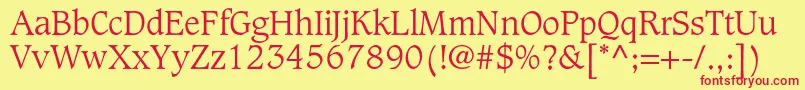 CaxtonstdLight Font – Red Fonts on Yellow Background