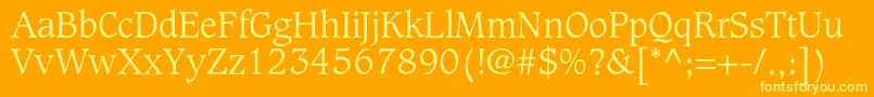 CaxtonstdLight Font – Yellow Fonts on Orange Background