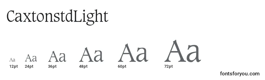CaxtonstdLight Font Sizes