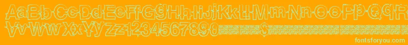 Urbantrails Font – Green Fonts on Orange Background