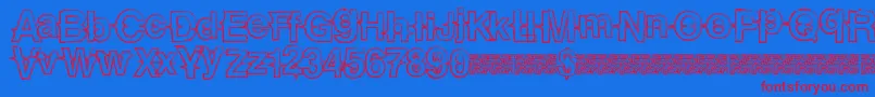 Urbantrails Font – Red Fonts on Blue Background