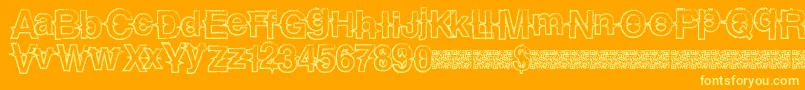 Urbantrails Font – Yellow Fonts on Orange Background