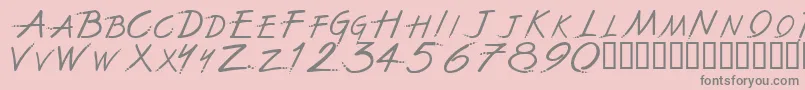 フォントTheFontWithNoName – ピンクの背景に灰色の文字