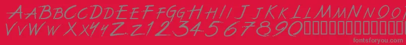 TheFontWithNoName Font – Gray Fonts on Red Background