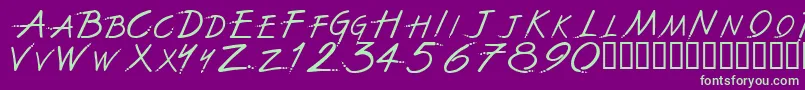 TheFontWithNoName Font – Green Fonts on Purple Background