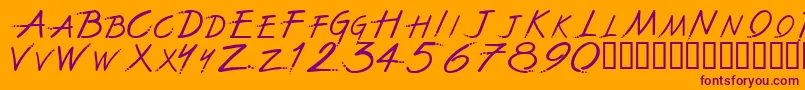 TheFontWithNoName Font – Purple Fonts on Orange Background