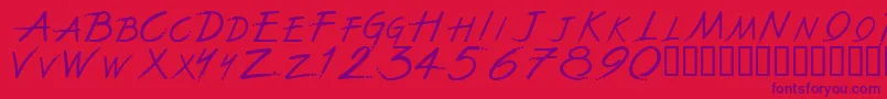 TheFontWithNoName Font – Purple Fonts on Red Background