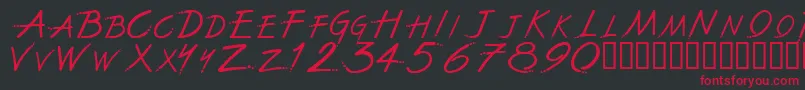 TheFontWithNoName-Schriftart – Rote Schriften auf schwarzem Hintergrund