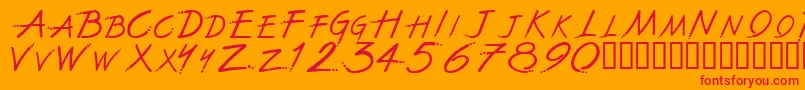 TheFontWithNoName Font – Red Fonts on Orange Background