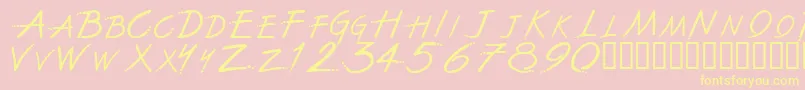 TheFontWithNoName Font – Yellow Fonts on Pink Background