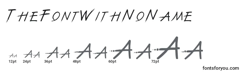 Размеры шрифта TheFontWithNoName