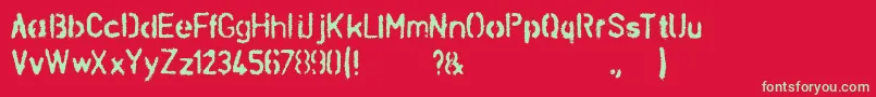 SchablonaDirt Font – Green Fonts on Red Background