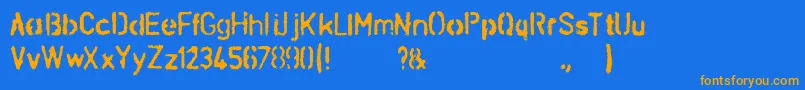 SchablonaDirt Font – Orange Fonts on Blue Background