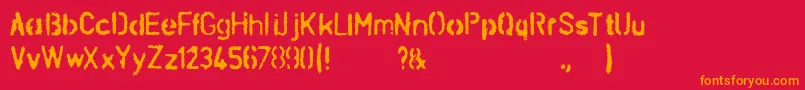 SchablonaDirt Font – Orange Fonts on Red Background