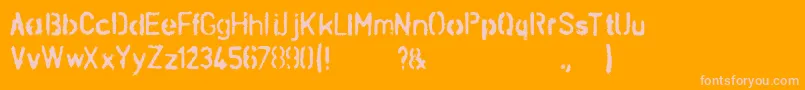 SchablonaDirt Font – Pink Fonts on Orange Background