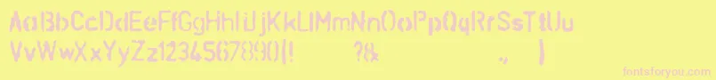 SchablonaDirt Font – Pink Fonts on Yellow Background