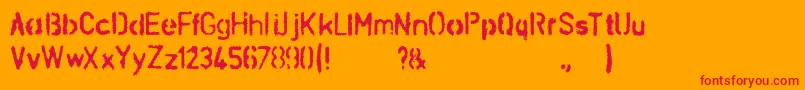 fuente SchablonaDirt – Fuentes Rojas Sobre Fondo Naranja