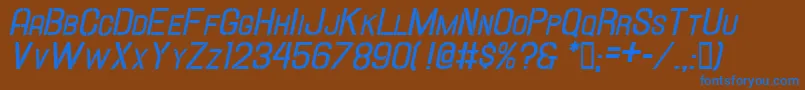 フォントHallandalestencilbd.It.Sc – 茶色の背景に青い文字