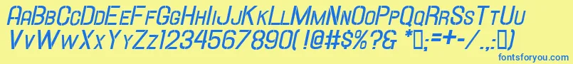 Hallandalestencilbd.It.Sc Font – Blue Fonts on Yellow Background