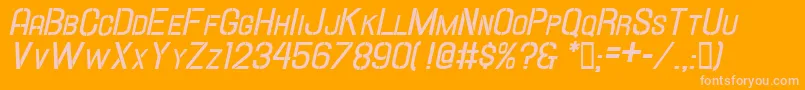 Hallandalestencilbd.It.Sc Font – Pink Fonts on Orange Background
