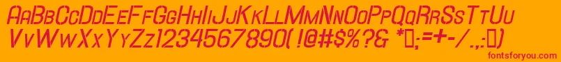 Hallandalestencilbd.It.Sc Font – Red Fonts on Orange Background