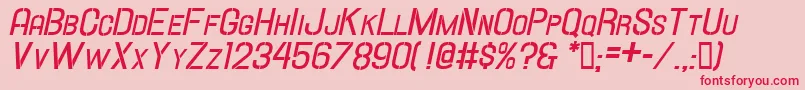 Hallandalestencilbd.It.Sc-Schriftart – Rote Schriften auf rosa Hintergrund