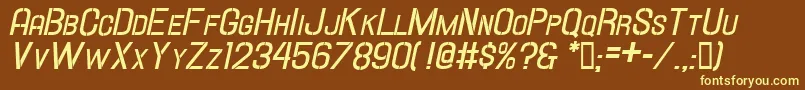 Hallandalestencilbd.It.Sc Font – Yellow Fonts on Brown Background