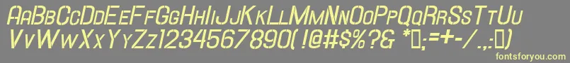 Шрифт Hallandalestencilbd.It.Sc – жёлтые шрифты на сером фоне