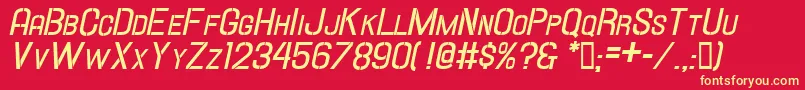 Hallandalestencilbd.It.Sc Font – Yellow Fonts on Red Background