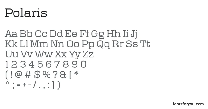 Polaris-fontti – aakkoset, numerot, erikoismerkit