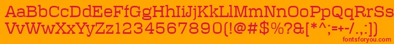 Polaris Font – Red Fonts on Orange Background