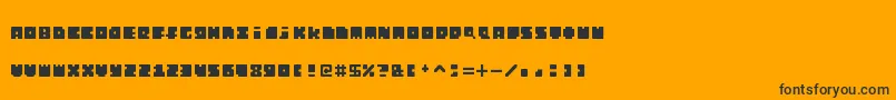 MonosquareExtended Font – Black Fonts on Orange Background