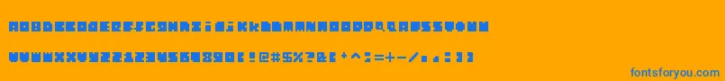 MonosquareExtended Font – Blue Fonts on Orange Background