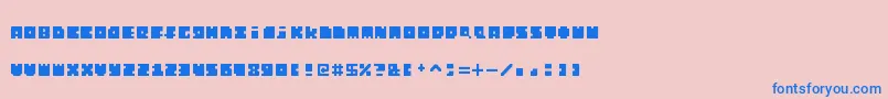 フォントMonosquareExtended – ピンクの背景に青い文字