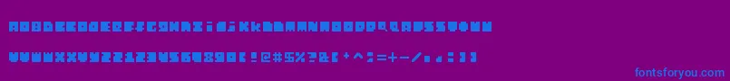 MonosquareExtended-Schriftart – Blaue Schriften auf violettem Hintergrund