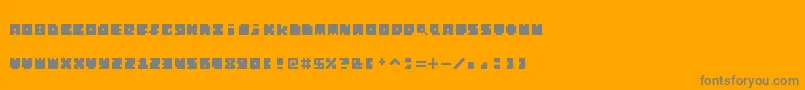MonosquareExtended Font – Gray Fonts on Orange Background